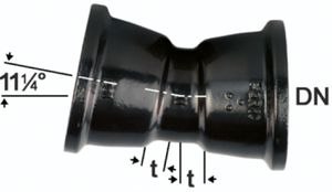 STM-Bögen 11°, 2-Muffig  Fig. 2825a (MMK 11) vonRoll hydro