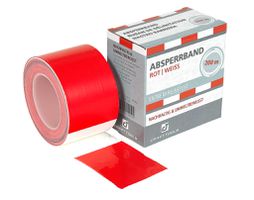 Absperrband, im Karton L= 200m, B= 80mm, rot/weiss, PE nachhaltig - Bauwerkzeuge