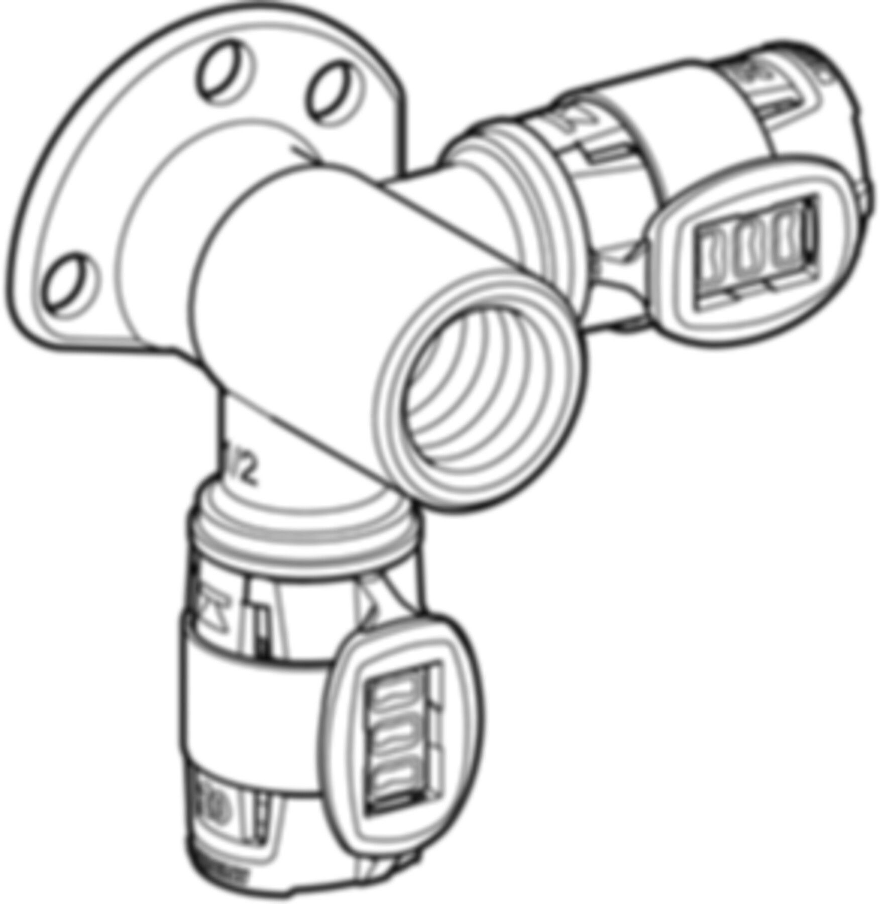 Eckanschlusswinkel 90° 20mm-1/2" L=53mm 620.921.00.1 - Geberit FlowFit-Rohre/Formstücke