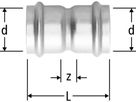 Industry-Muffe 42mm 80320.27 - Optipress-Industry Formstücke