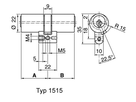 KABA 8 Doppelzylinder Typ M1515 32.5/32.5, mit 3 Schlüssel - Kaba 8, Lagerprodukt