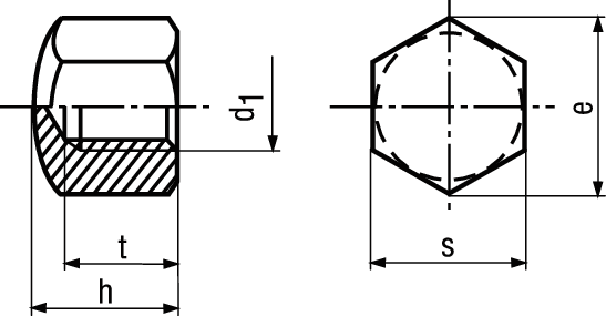 6-kt-Hutmuttern niedr Form St 6 vzb BN154 DIN917 M20 - Bossard Schrauben