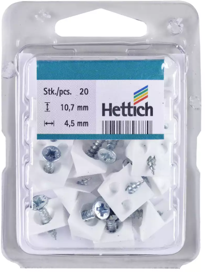 Hettich Rückwand-Stabilisator Kunststoff, 14 x 10 x 15 mm, à 20 Stk - Diverse Möbelbeschläge und Zubehör