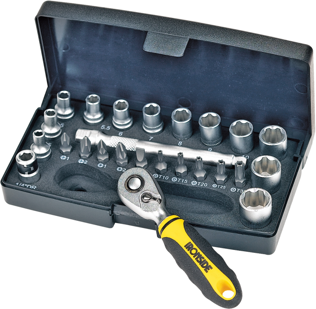 Steckschlüsselsatz Ironside 1/4" 25-tlg - Steck- und Drehmomentschlüssel