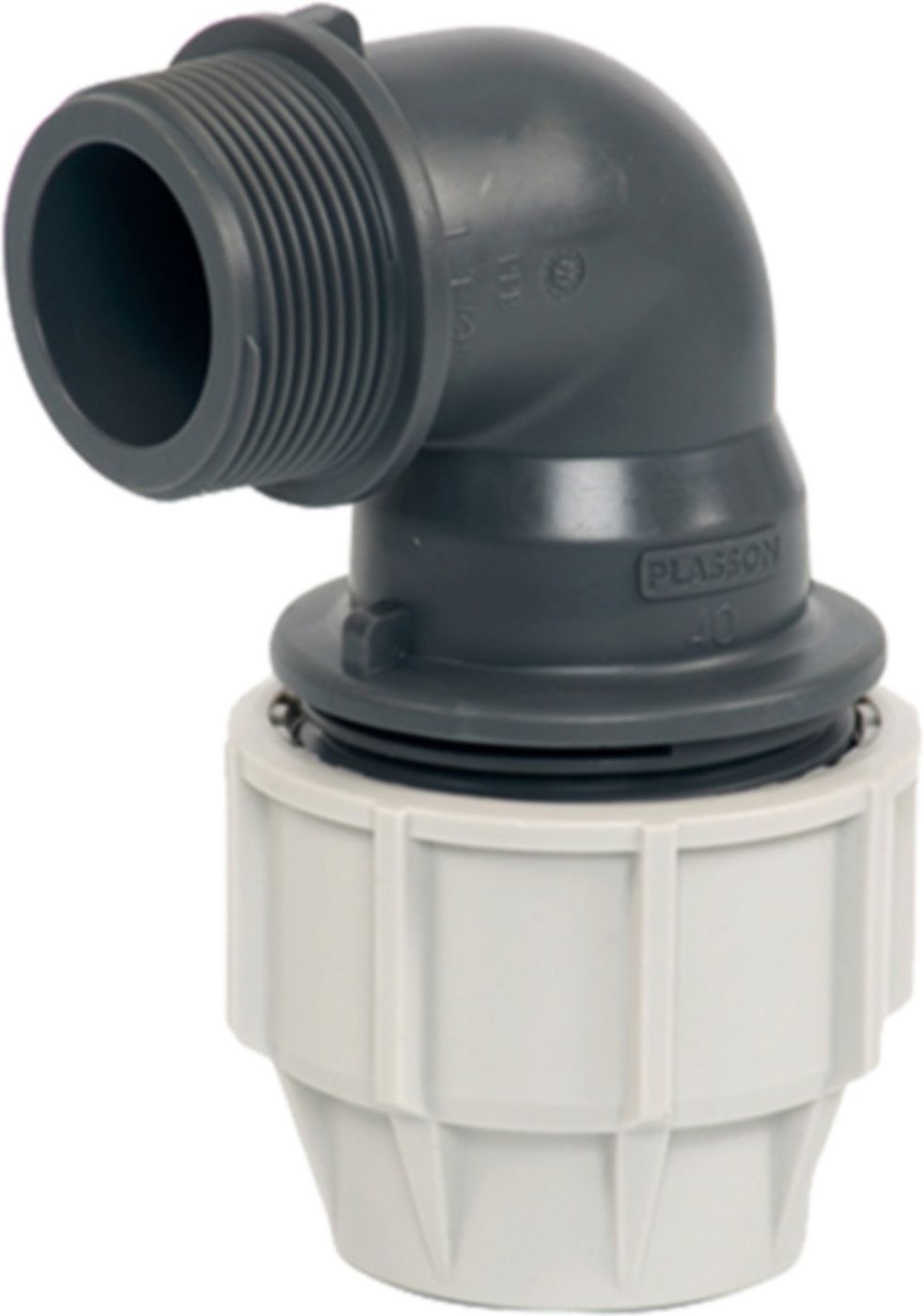 Winkel 90° mit AG 7850 d 40mm - 1 1/4" - Plasson-Klemmfittinge