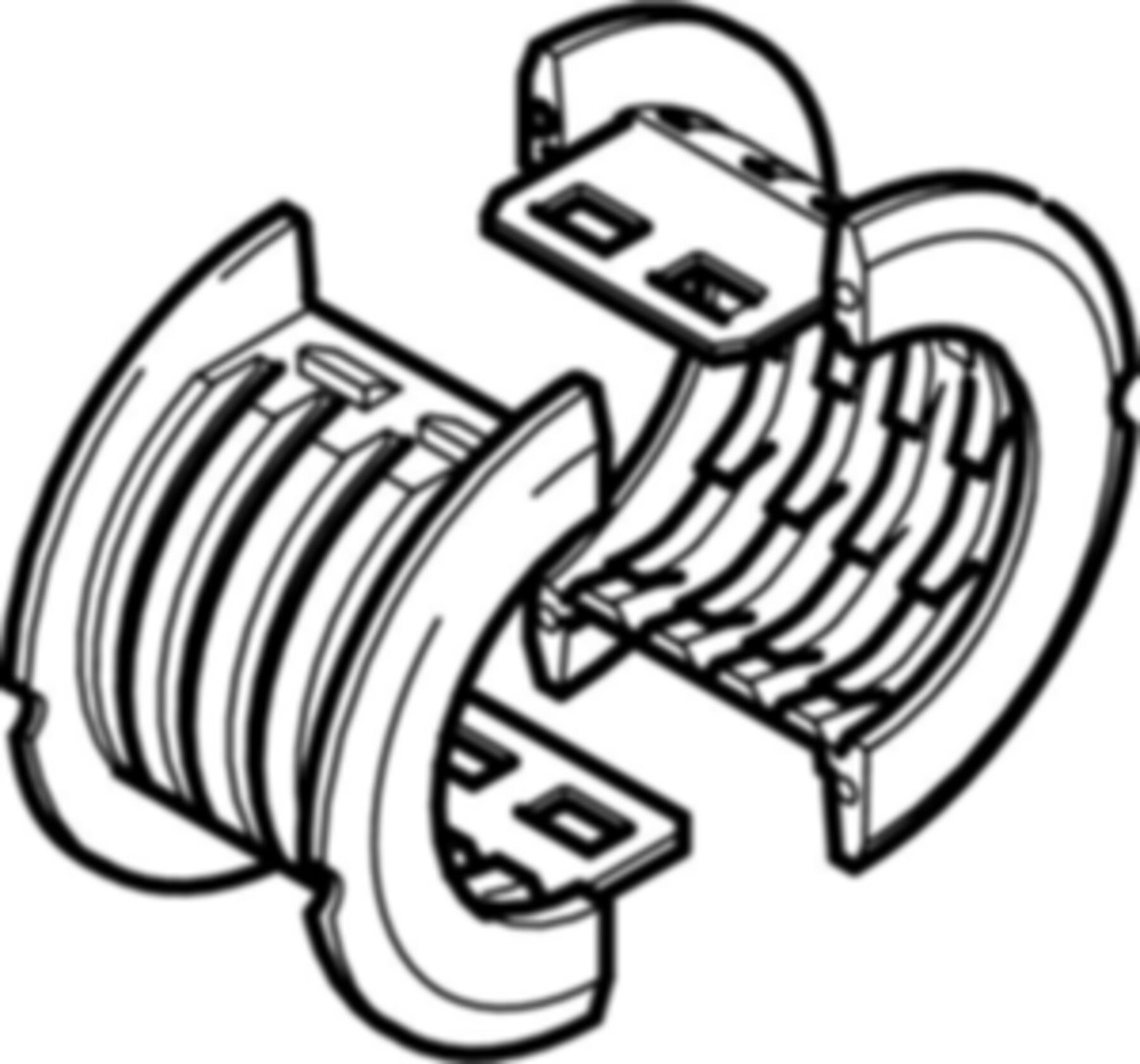 Rohrschelleneinlegeschalen 40mm f/Fixpunkt- oder Gleitbef. 605.702.00.1 - Geberit FlowFit-Rohre/Formstücke