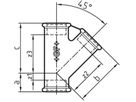 T-Stück 45° 165 S 2" 770 165 109 - GF schw. Tempergussfittings