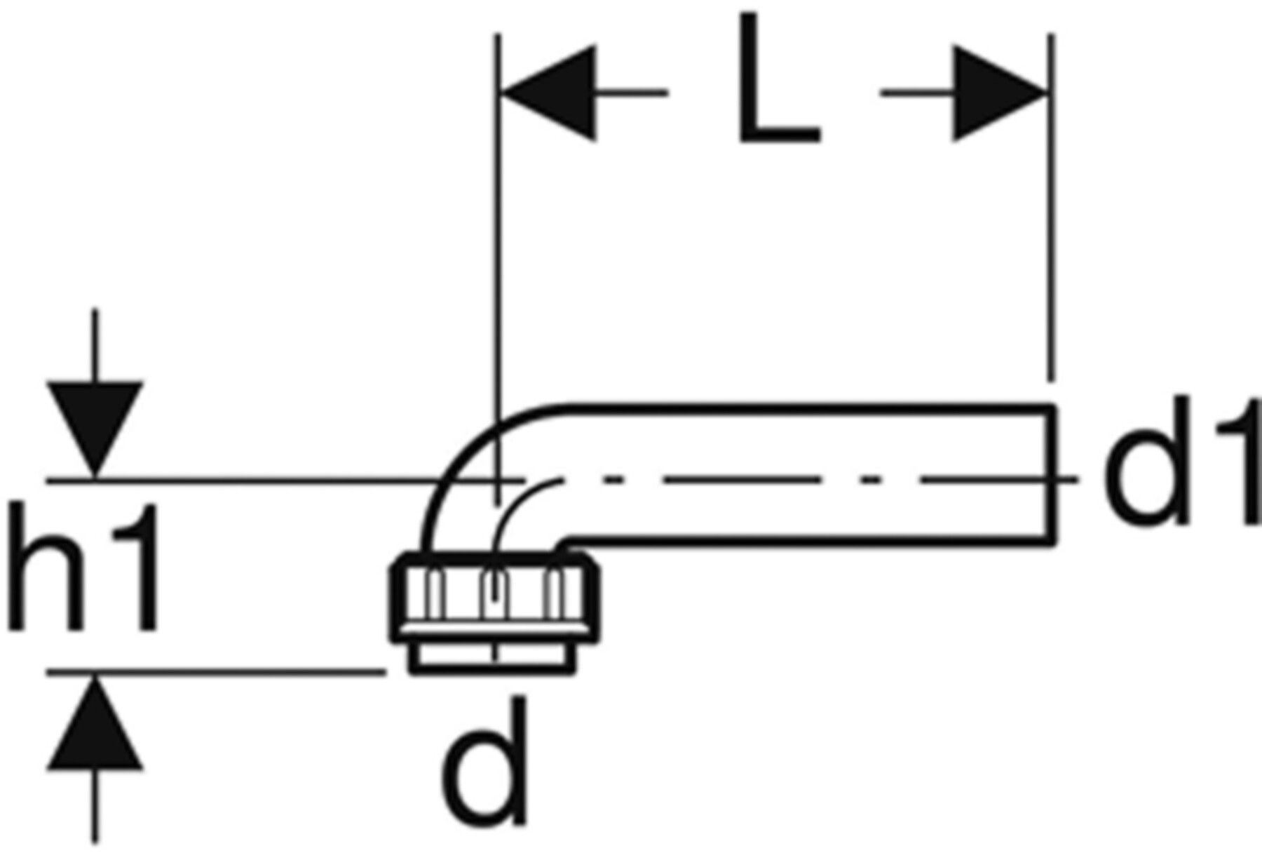 Anschlussbogen 90° Innenrundgewinde und Dichtung d 48mm - 60x1/8" 152.214.16.1 - Geberit-Sifon + Apparateanschlüsse