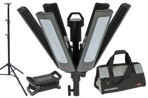 BRENNENSTUHL Set 2 "Rondo" 360° LED-Baustrahler IP65, 275W, 40'500lm, 6500K, 230V, Stativ+Tassche - Elektrozubehör