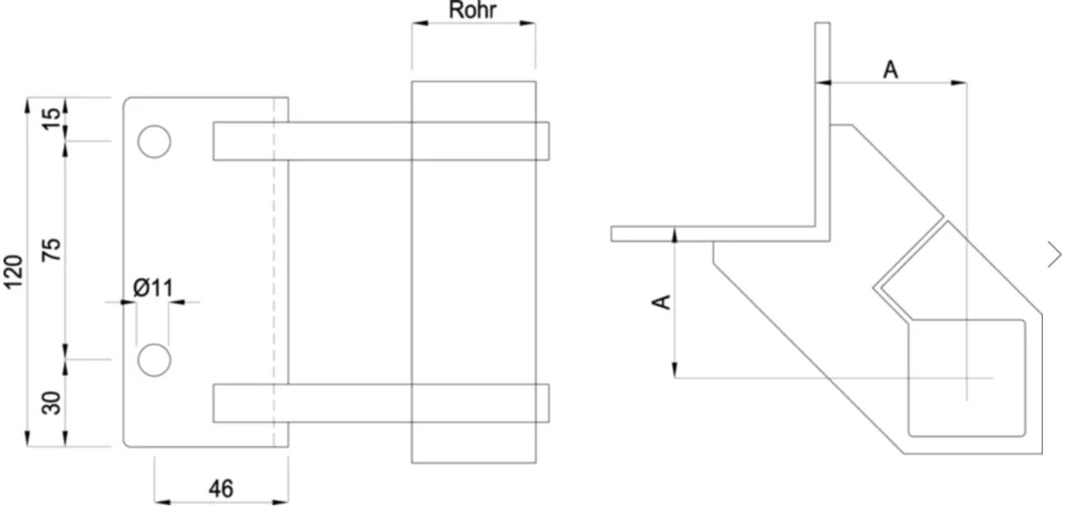 Eck-Pfosten-Klemmhalter eckige Form 127817 40x40 mm geschliffen 1.4301 Plattendicke 8 mm - INOXTECH-Handlauf-/Geländer-System