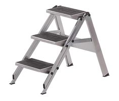 HB Alu Klapptreppe, mit Gummitritten Typ 490, 2 Stufen, L= 0.82m (Little Jumbo) - Garten