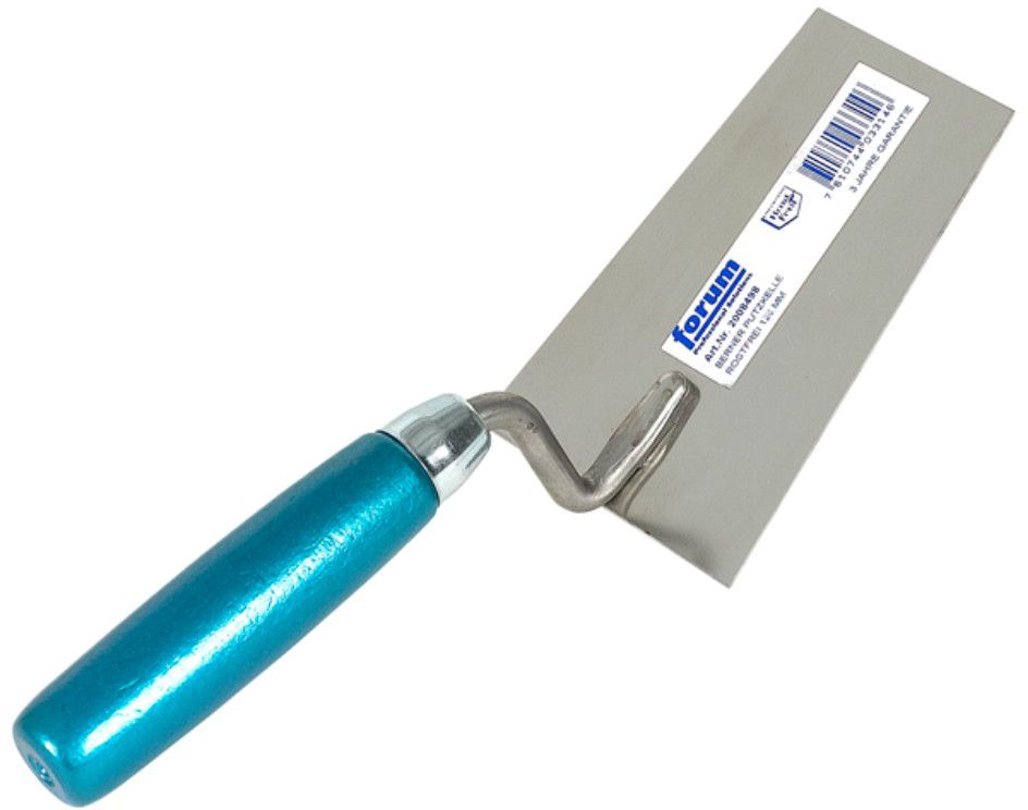 FORUM Berner Putzkelle INOX L= 140mm , blaues Holzheft - Gartenbauwerkzeuge