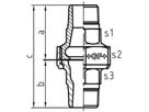 Verschraubung 336 V 1" flachd. 770 336 206 - GF verz. Tempergussfittings