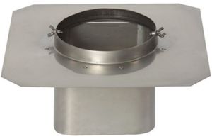 CrNi Ansatzteil eckig m/Stutz. 120 mm - Aspira Kaminhüte