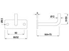 Geschw. Wandkonsole eckig waagrecht H 44 mm Stab 12 mm geschliffen 1.4301 - INOXTECH-Handlauf-/Geländer-System