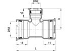 Steckmuffen-Tee, Baio 5420 DN 150/125 - Hawle Steckmuffenformstücke