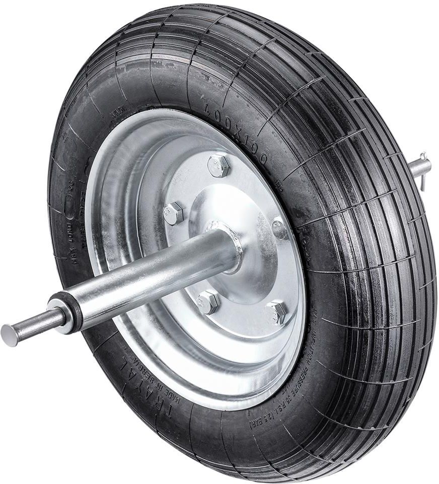 Pneurad 4.00x8" zu Spitzboden-Karrette Nabe= 360mm, Bolzen= 465mm, 435003100 - Bauwerkzeuge