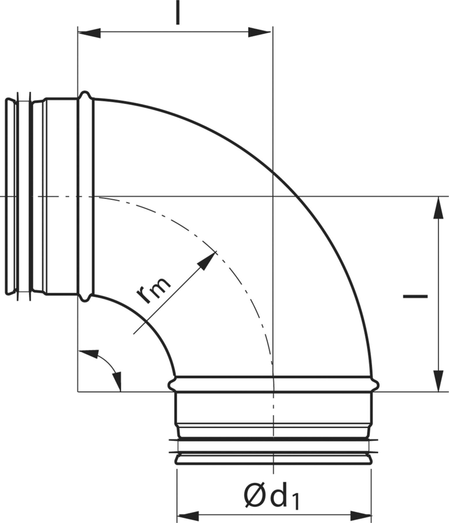 Bogen gepresst 90° 160mm BU-V - Spiralfalzrohre und Zubehör System Safe