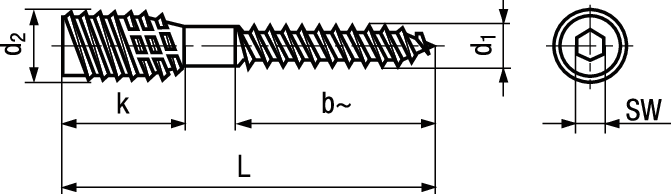 TOP-Distanzschr I-6kt St vzb BN20920 Ø6/10x180 SW4 / 4854 - Bossard Schrauben