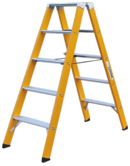 HB GFK Doppelstufenleiter Typ 120, 2x3 Stufen, L=0.87m - Garten