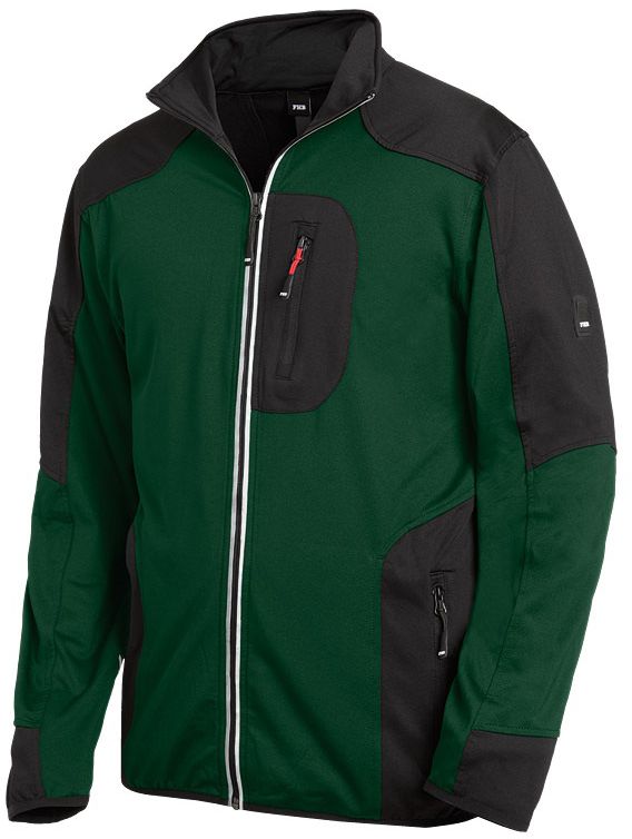 FHB RALF Jersey-Fleece-Jacke grün-schwarz Gr. M - Textilien