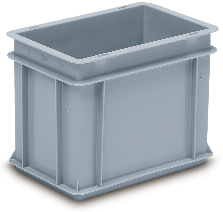 Rako-Behälter, mit Griffleiste, grau 300x200x220 mm 9 Lt - Utz Behälter