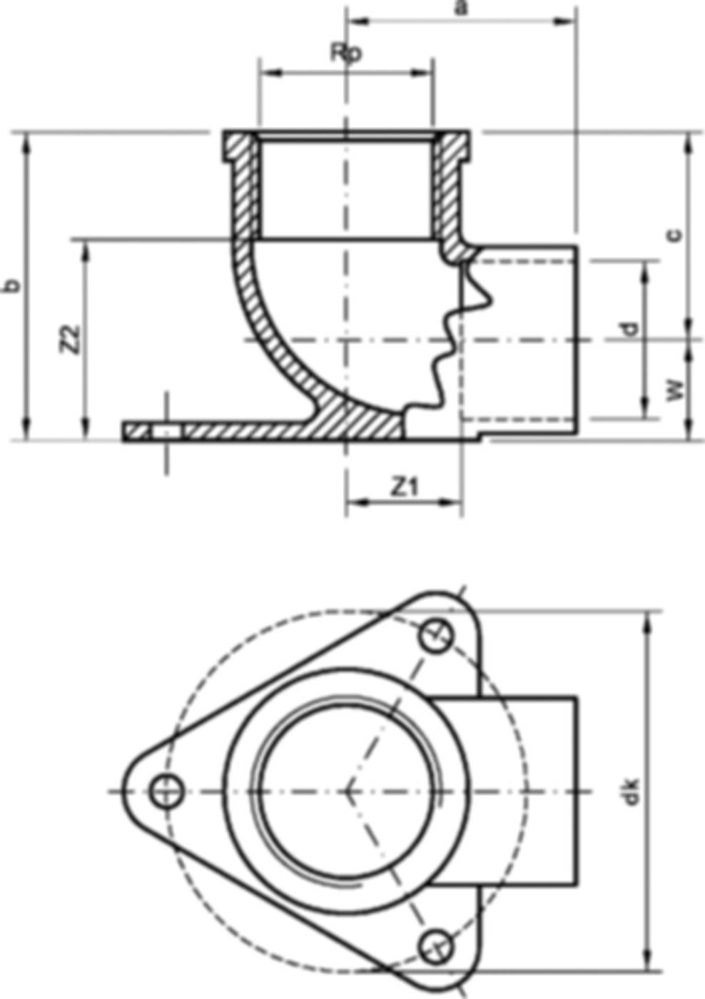 Löt-Flanschwinkel 7471b 12- 3/8" 767 471 319 - GF Lötfittings