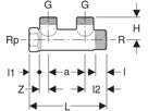 Verteiler zweifach 3/4" 612.422.00.2 Verteilerabgang Eurokonus G3/4" - Geberit FlowFit-Rohre/Formstücke