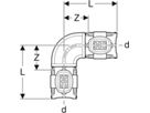 Bogen 90° 16mm 620.070.00.1 - Geberit FlowFit-Rohre/Formstücke