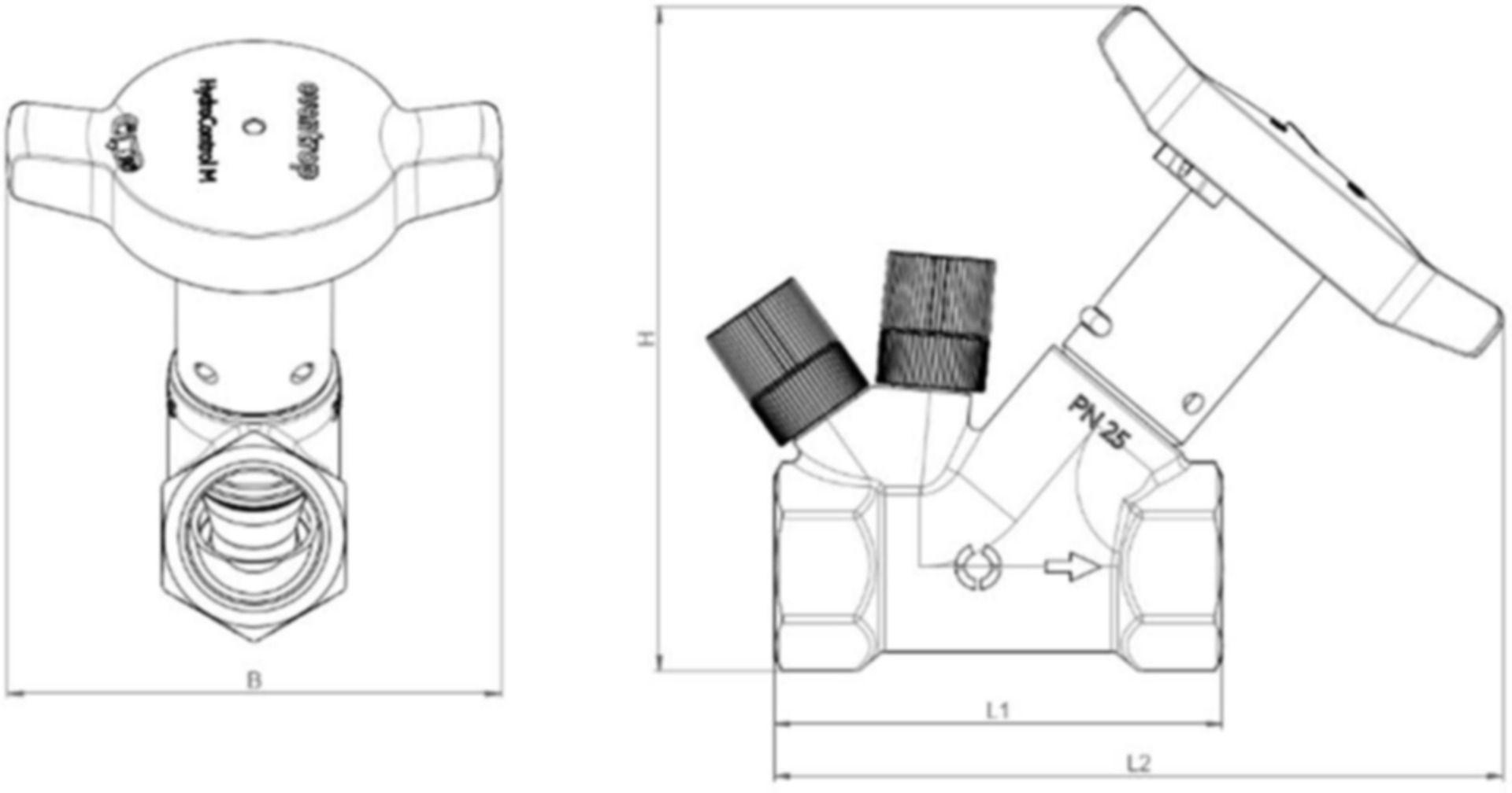 Strangregulierventil HydroControl M PN 25 11/4 1065810 - Oventrop Strangregulierventile