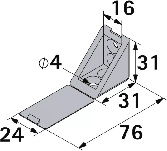 Hettich Eckverbinder Kunststoff weiss, 31 x 31 x 24mm - Diverse Möbelbeschläge und Zubehör