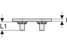 Anschlusswinkel 90° zweifach 100mm 1/2"- MF1/2" mit Aussengewinde 632.863.00.2 - Geberit-Push Fit-Formstücke