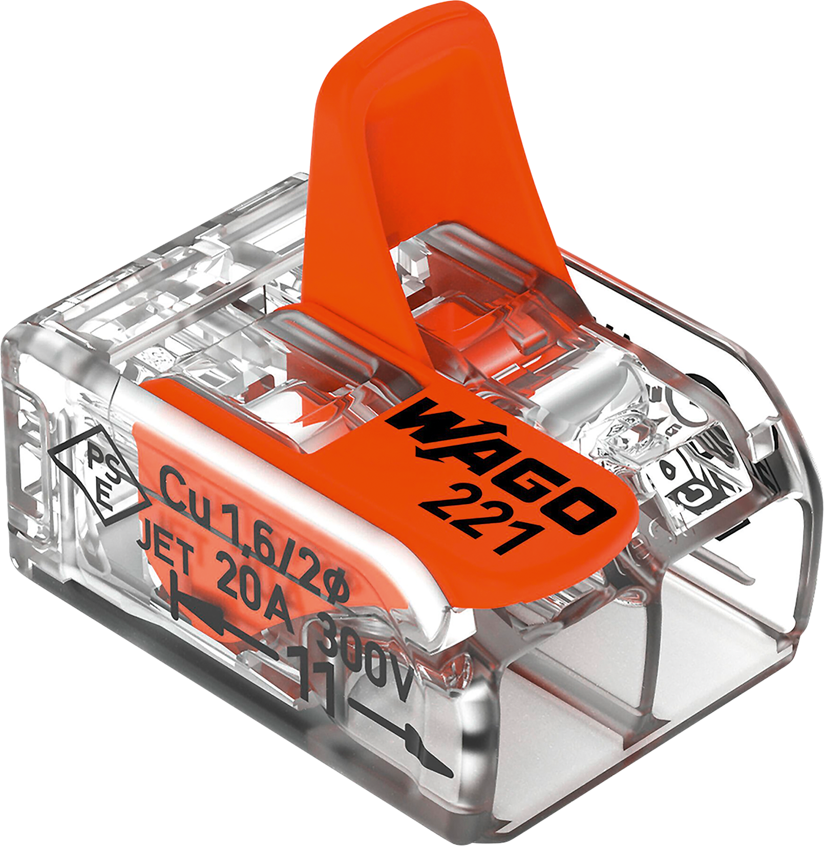 WAGO Steckklemme Compact 221 2-Leiter 0.14-4 mm², Pack à 16Stk. - Elektrozubehör