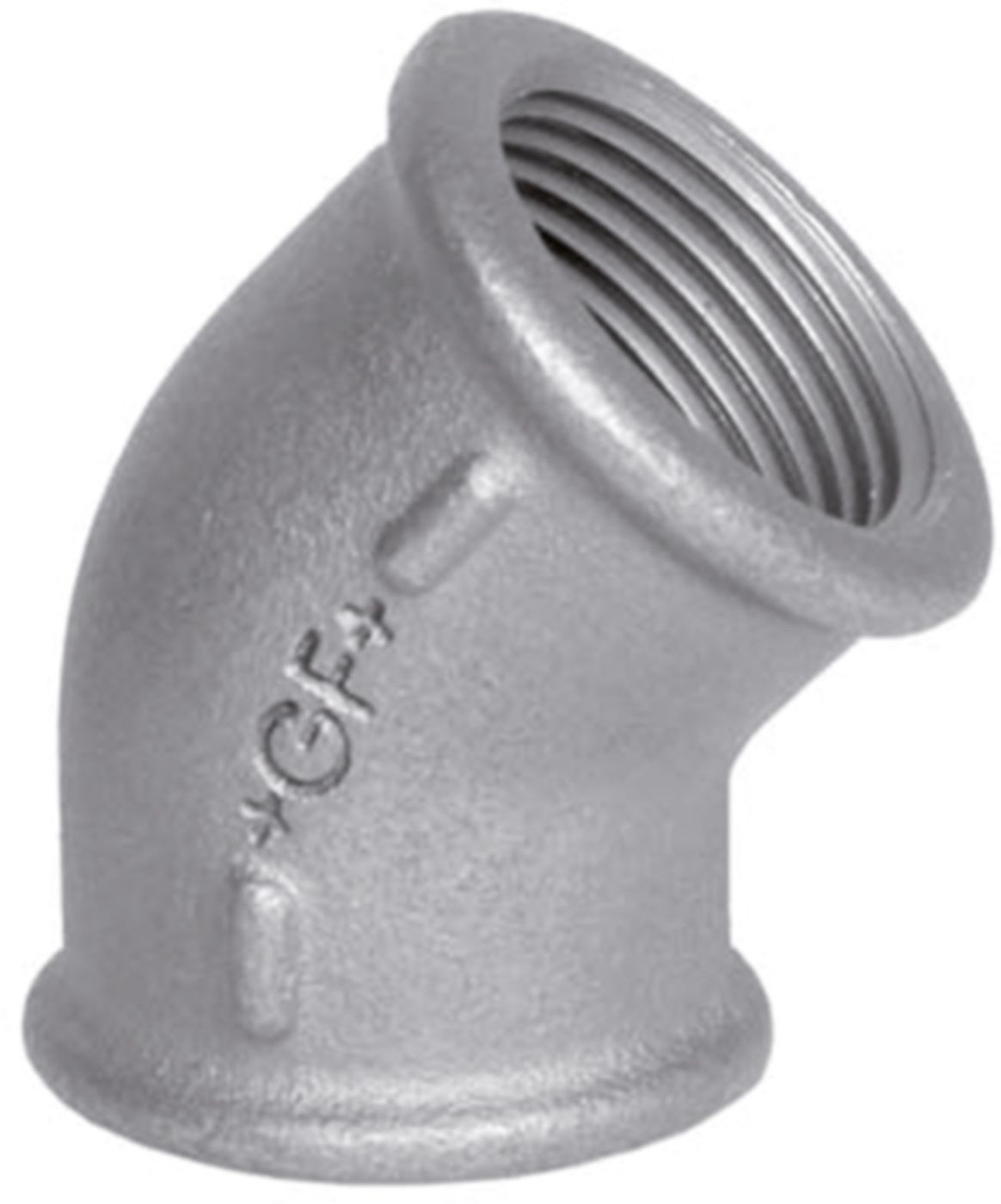 Winkel 45° 120 V 1/2" 770 120 204 - GF verz. Tempergussfittings