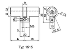KABA 8 Doppelzylinder Typ M1515 62.5/32.5, mit 3 Schlüssel - Kaba 8, Lagerprodukt