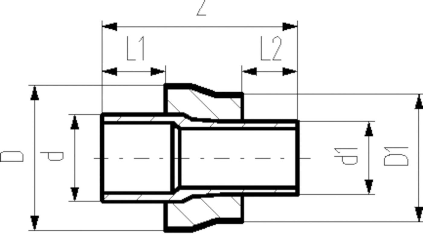 COOL-FIT Reduktion vorisoliert 140/200mm x 63/110mm 738 904 340 - GF COOL-FIT 2.0