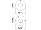 Bodenplatten mit Einsteckrohr 33.7 3 Löcher geschliffen 128251 - INOXTECH-Handlauf-/Geländer-System