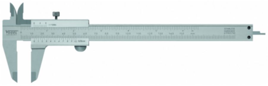 VOGEL Taschenmessschieber, DIN 862 Feststellschraube, 150 mm, 0.05 mm - Längenmessen