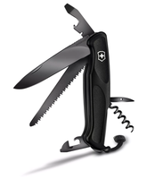VICTORINOX Taschenmesser Ranger Grip 55 Onyx Black Edition , 0.9563.C31P - Heften, Schneiden