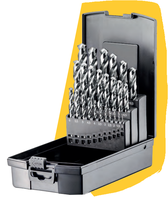 FORTEC Spiralbohrer Satz DIN 338, 19-tlg. Ø1.0-10.0 x 0.5mm, HSS-G, Typ N - Bohren