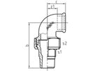 Winkelverschr. 98 S 11/2" m/Kegeld. 770 098 108 - GF schw. Tempergussfittings