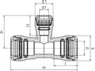 Steckmuffen-Tee reduziert 1034 d 25/20mm - Plasson-Steckfittinge