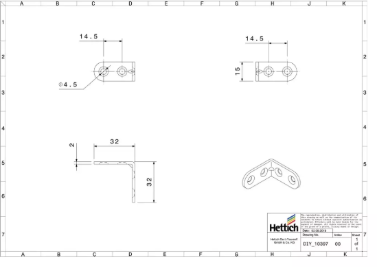 Hettich Stuhlwinkel schwarz, 30 x 30 x 15mm - Diverse Möbelbeschläge und Zubehör