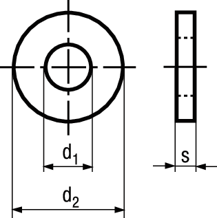 Scheiben ohne Fase Stahl vzb BN733 DIN7349 M3/3,2/9/1 - Bossard Schrauben