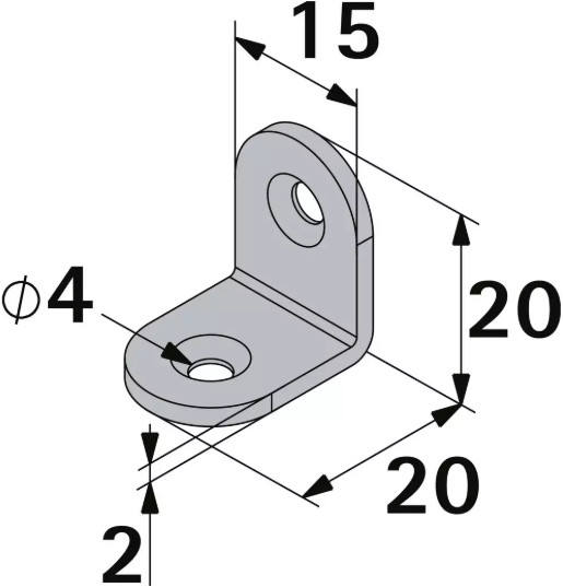 Hettich Stuhlwinkel schwarz, 20 x 20 x 15mm, à 10 Stk - Diverse Möbelbeschläge und Zubehör