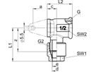 Winkel mit Flansch SO 02321 15- 3/4" - Serto-Programm M/G