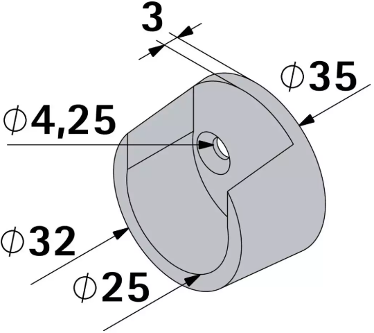 Hettich Schrankrohr-Lager verchromt, für Schrankrohr D = 25mm, à 2 Stk - Diverse Möbelbeschläge und Zubehör