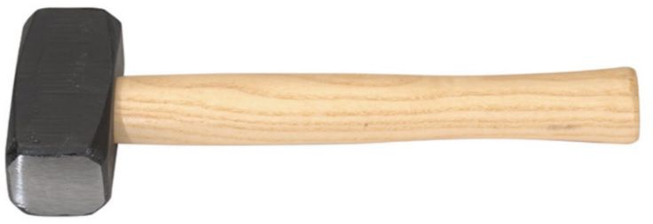 Handfäustel, mit polierten Bahnen 800g, L= 280mm, m. Eschenstiel - Bauwerkzeuge