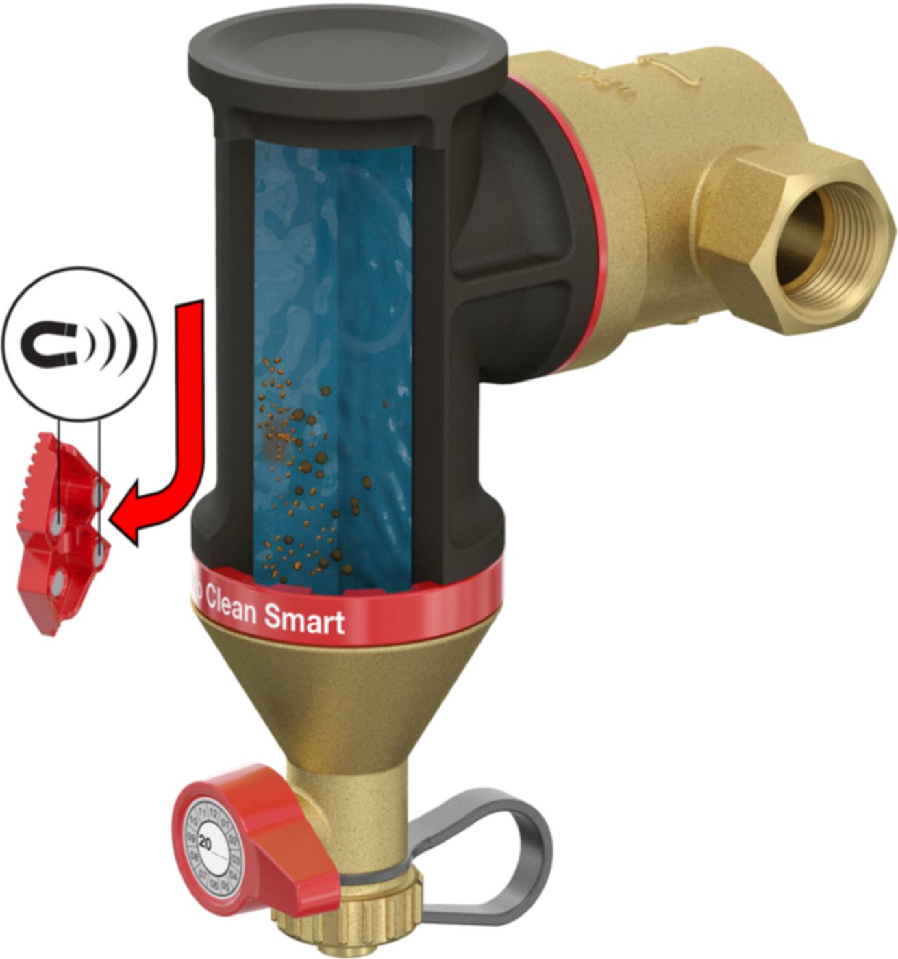Flamco Clean Smart Schl-Abscheider 11/2" 30035 m/drehbaren Anschlüsse und EPP Isolation - Flamco Luft- und Schlammabscheider