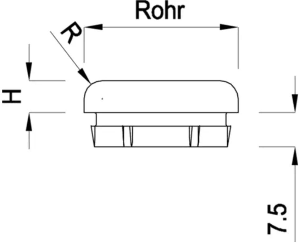 Rohrkappe gerade 26.9 mm geschliffen 126577 - INOXTECH-Handlauf-/Geländer-System